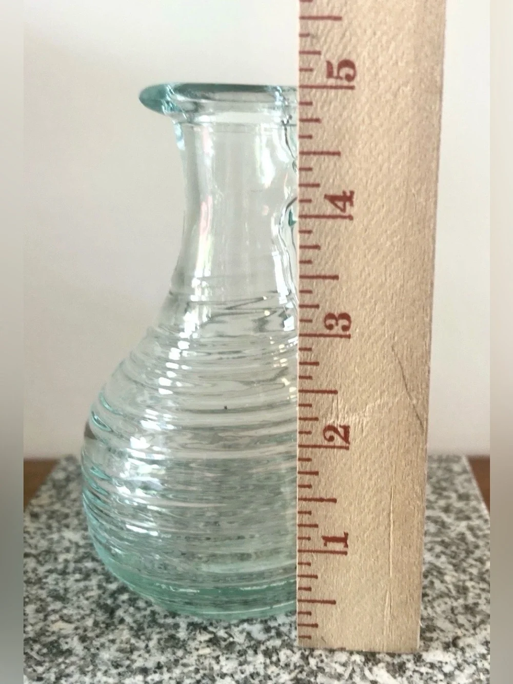 VTG Vetreria Etrusca Italy Ribbed Beehive Blue Glass Decanter Cruet W/Stopper 5”